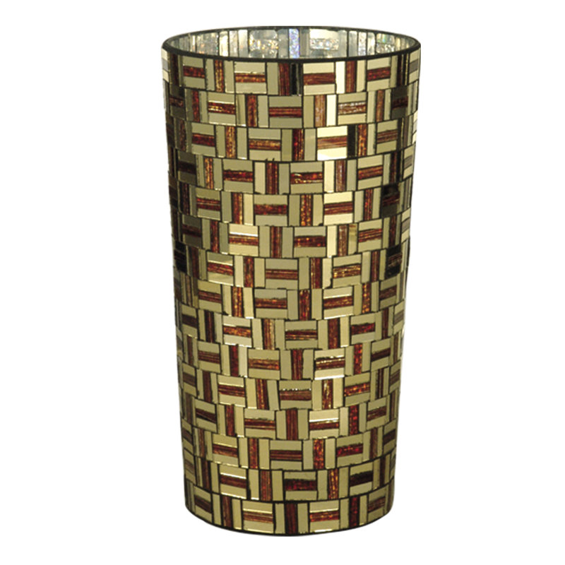 Reaon Handmade Glass Table Vase, 11.75" H x 6.25" W x 6.25" D