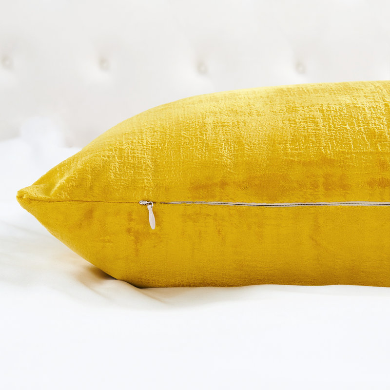 Textured Velvet Euro Reversible Pillow Cover, Sulphur