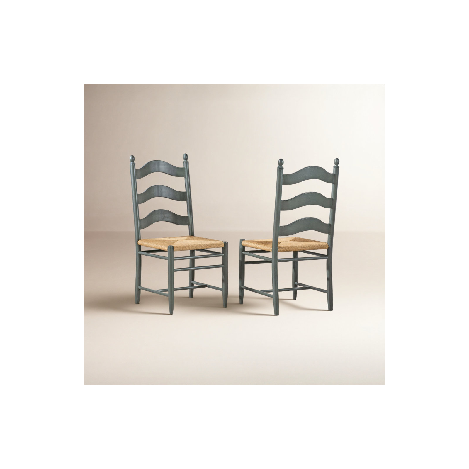 Country Living Ladder Back Side Chair, Green