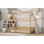 Lit en bois pour lit simple avec structure de toit, garde-corps de sécurité-165406667-165406660