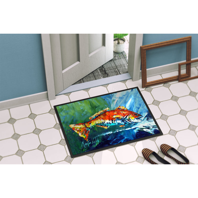 Pause de poisson 36 po x 24 po tapis de porte extérieur antidérapant Baer