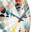 Horloge murale géométrique bleue et orange-101236292