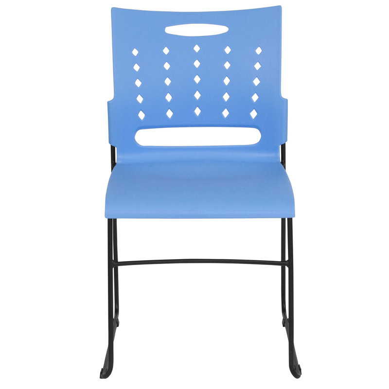 Sleek Black 881 lb Capacity Ergonomic Mid-Back Stacking Chair