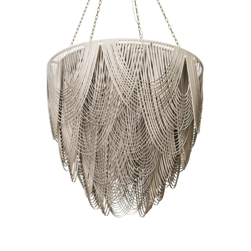 Extra Large Leather Fringe Flushmount Chandelier