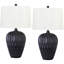 Lampe de table noire satinée 28 po Rasso