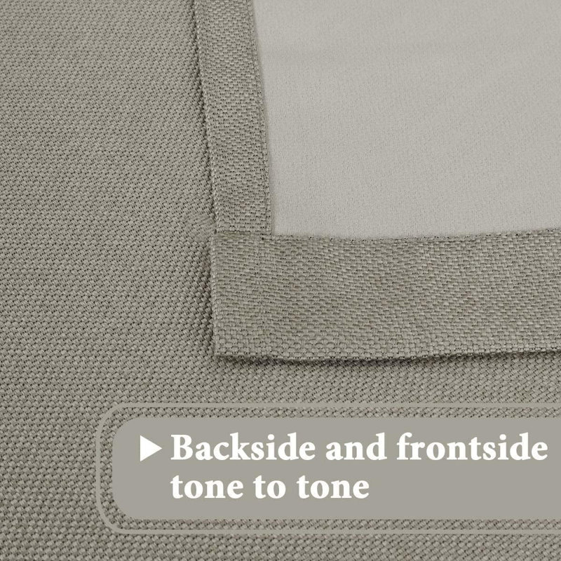 Linen Blackout Curtain for Bedroom/Living Room Thermal Insulated Grommet Linen Look Curtain Drapes Primitive Textured Burlap Effect Window Drapes 1 Panel