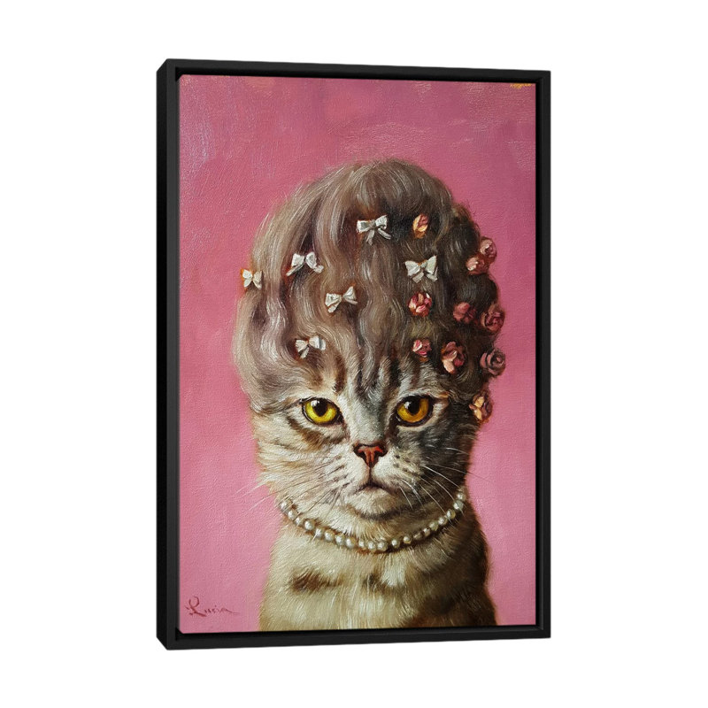 « marie catoinette », reproduction sur toile, H 26 po x l 18 po x P 1,5 po, Toile avec cadre noir, Pas de tapis