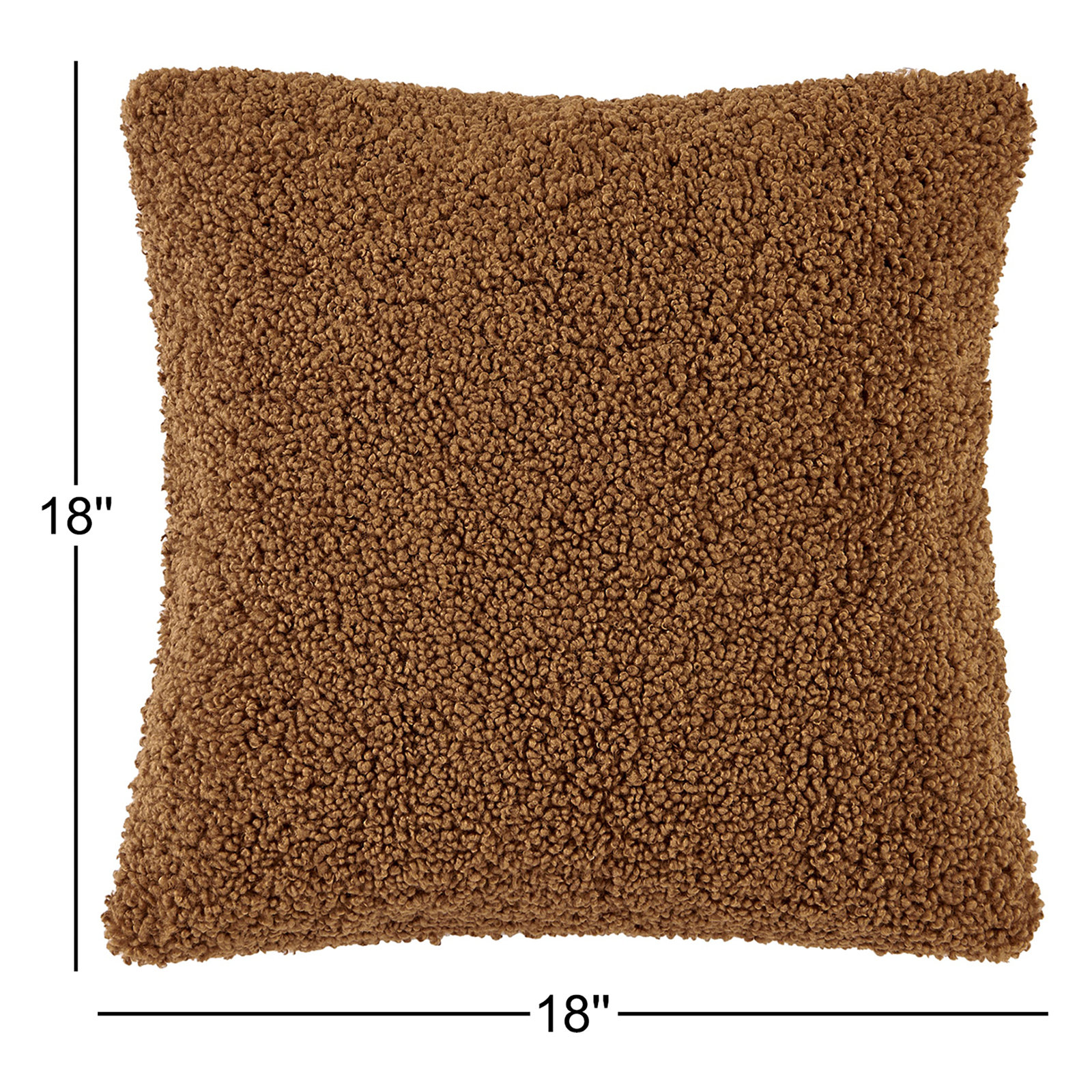 Teddy Throw Pillow, Brown, 18"H x 18"W