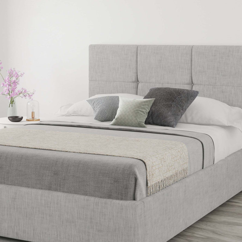 Kellen Upholstered Headboard, Kingsize (5'), 100% Cotton Storm