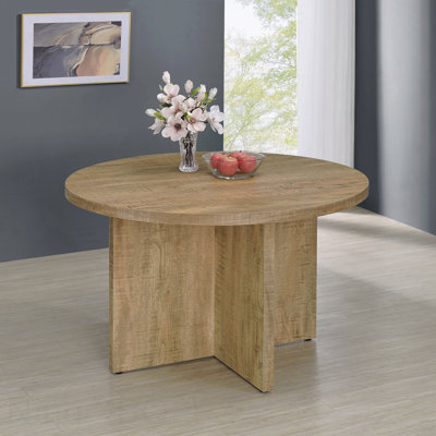 Table de salle à manger ronde en bois de manguier