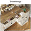 Ensemble de coiffeuse blanche avec lumières, miroir et tabouret de rangement pour coiffeuse-819108774