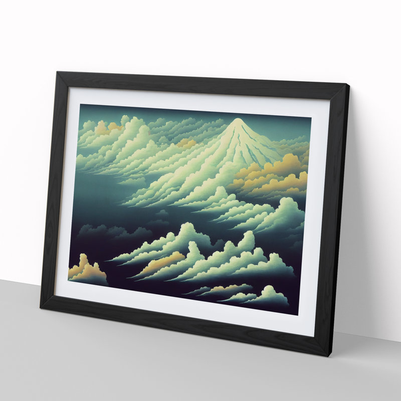 Dazzling Cloudy Sky - Single Picture Frame Print, Black, 46cm H x 64cm W x 2cm D
