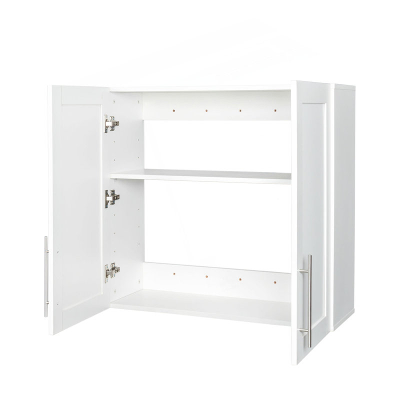 Armoire de rangement murale empilable, P 11,81 po x l 31,50 po x H 29,92 po, blanche