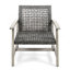 Chaise club en bois et osier Hampton (ensemble de 2)