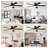Cissline 52" Modern Black Flush Mount Ceiling Fan with LED Light and Remote Control for Bedroom, Living Room, and Kitchen-1370555228