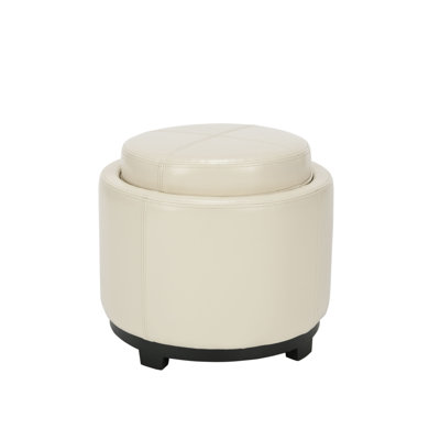Repose-pieds rond en similicuir de 18,7 po Maiden