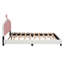 Lit plateforme tapissier pleine grandeur avec tête de lit et pied de lit pour filles, blanc et rose-129931343-129931344