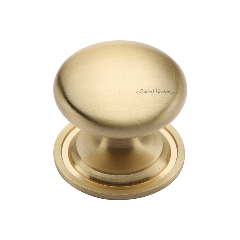 1.5" Diameter Mushroom Knob, Satin Brass, 1 1/2″