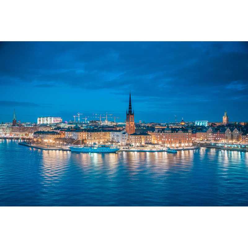 Stockholm, Suède - photographie sur toile tendue, H 12 po x l 18 po