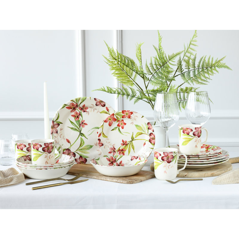 SUMMER COTTAGE 16 Piece Dinnerware Set - Service for 4