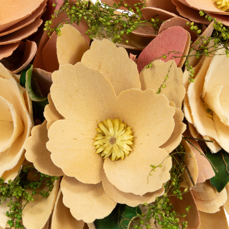 Couronne en faux bois assorti 14 po, Rose
