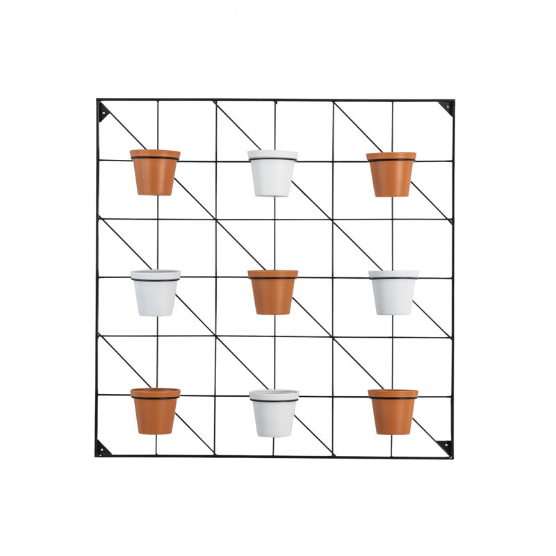 Wall Planter, 90cm H x 90cm W x 14.7cm D, White/Terracotta 