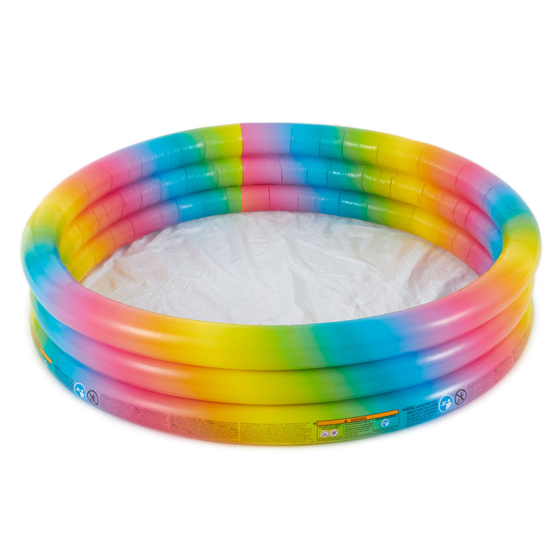 Rainbow Ombre Multicolor Inflatable Round Kiddie Pool