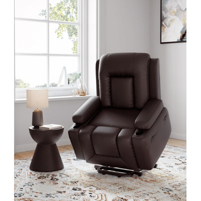 Fauteuil inclinable surdimensionné et surdimensionné - Chaleur et massage, fauteuil inclinable en similicuir pour personnes âgées, dossier et jambes réglables, conçu pour les personnes âgées et les personnes à mobilité réduite