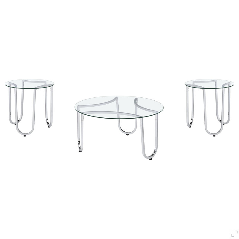 Ensemble de tables basses chromées 3 pièces
