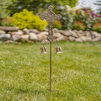 Assorted Embellished Iron Cross Garden Stakes "Anael, Cael, & Raphael" (Set of 3)