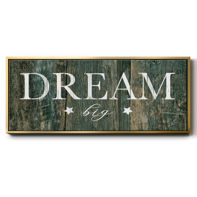 Dream Big- Framed Canvas, 12" H x 30" W