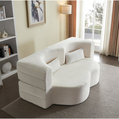 Lit pliant pleine grandeur gris foncé, velours côtelé convertible, rembourré de mousse, 2 coussins, sans assemblage, idéal pour les salons de jeu Lit en velours côtelé gris, convertible, convient aux petits salons