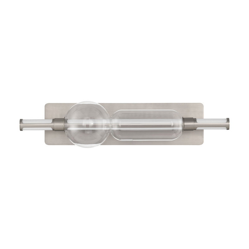 Meuble-lavabo Lucent, 26 po, nickel satiné, verre transparent, Nickel satiné
