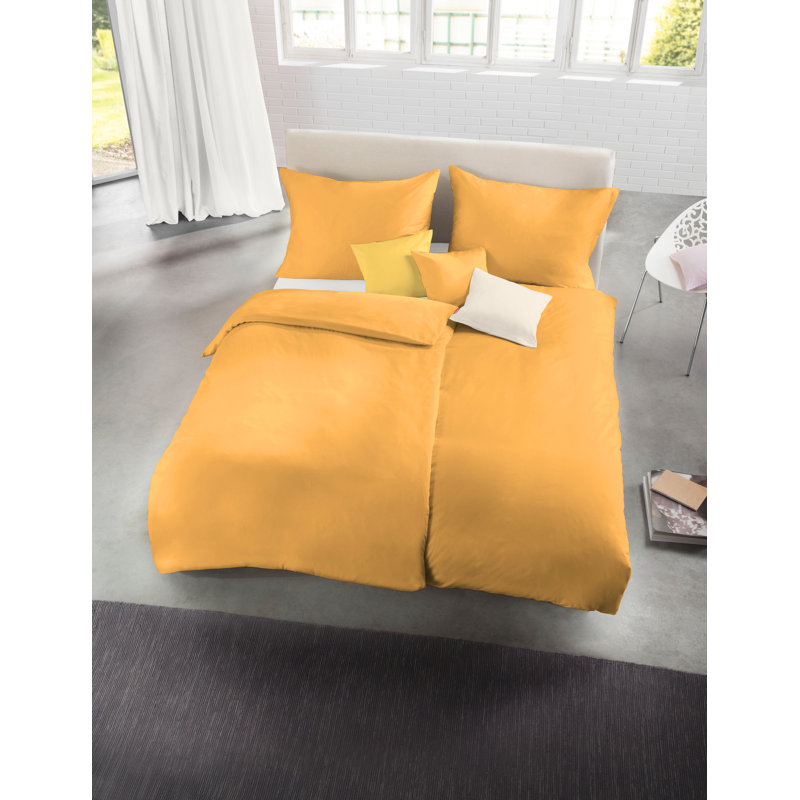 Jersey Bettwäsche Interlock-Colours 100% Baumwolle, 155 x 200 cm - 1 Pillowcase (80 x 80 cm), Yellow