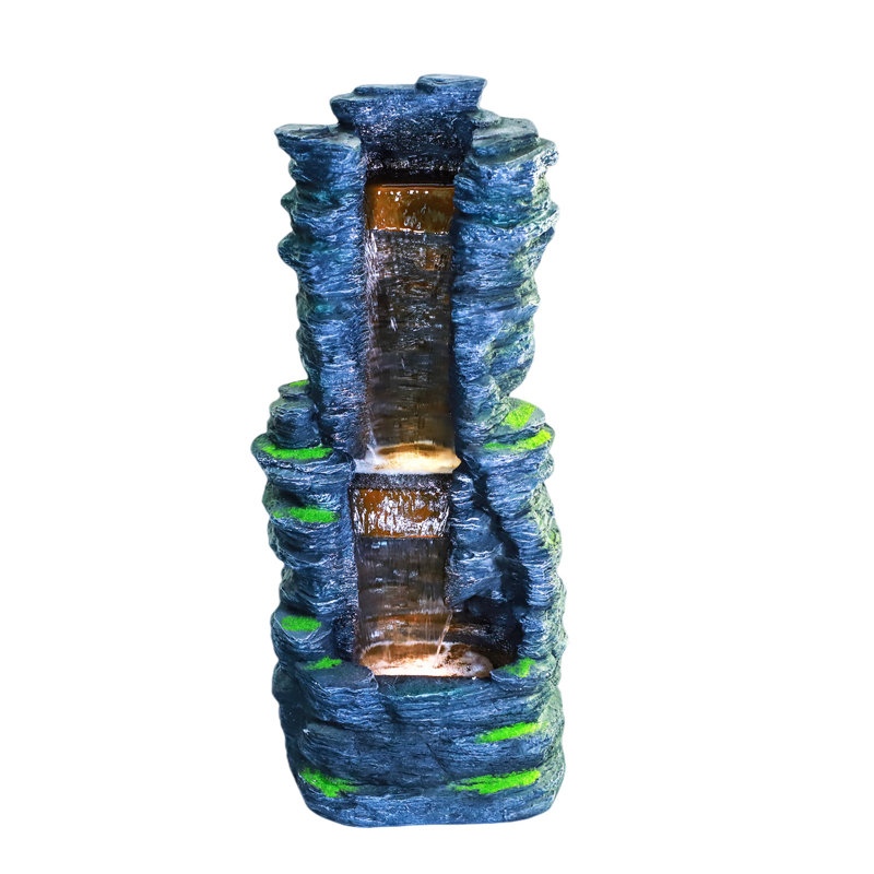 Weather Resistant Sculptural Fountain with Lights