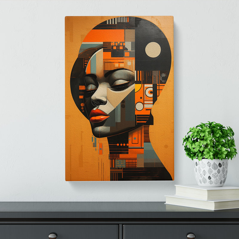 African Woman Constructivism - Wrapped Canvas, 76cm H x 50cm W x 3cm D