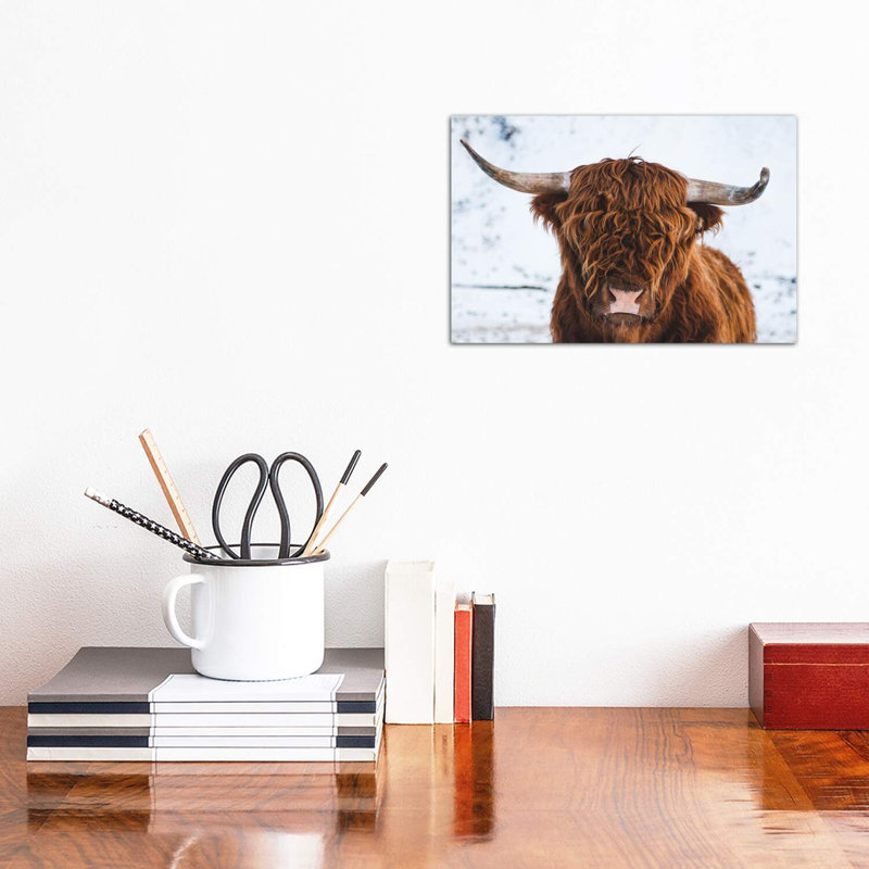 Highland Cattle II by Steffen Fossbakk - Wrapped Canvas Print, 20.32 cm H x 30.48 cm W