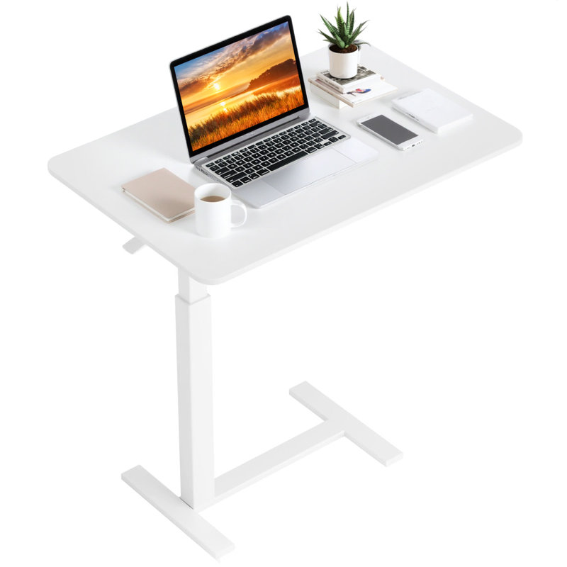 Table de chevet sur roulettes avec dessus de lit, table de lit ajustable pour utilisation à domicile et en milieu hospitalier, table roulante pour ordinateur portable, bureau debout mobile