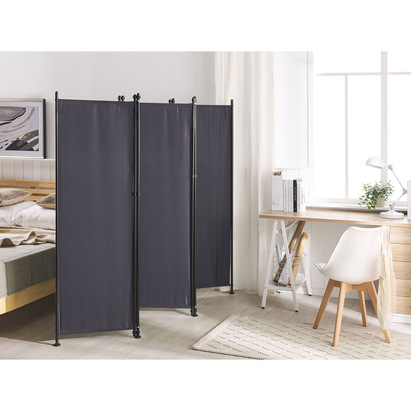 Cristoval 161cm W x 170cm H Folding Room Divider, Grey, 5