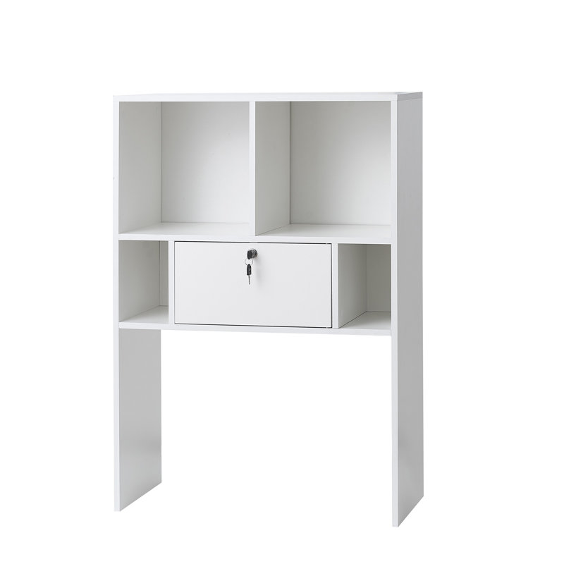 Yak About It Locking Safe Bookshelf - Desktop, White