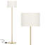 Élégante lampe sur pied à DEL dorée et blanche - Éclairage parfait pour les salons et les chambres-475067998-475067999