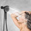 Pomme de douche à haute pression à 6 jets, pomme de douche magnétique pour salle de bain, douche à main noire matte avec boyau en acier inoxydable de 60 pouces
