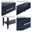 Console 60 po avec 3 tiroirs et tablette de rangement bleu marine-2030674714