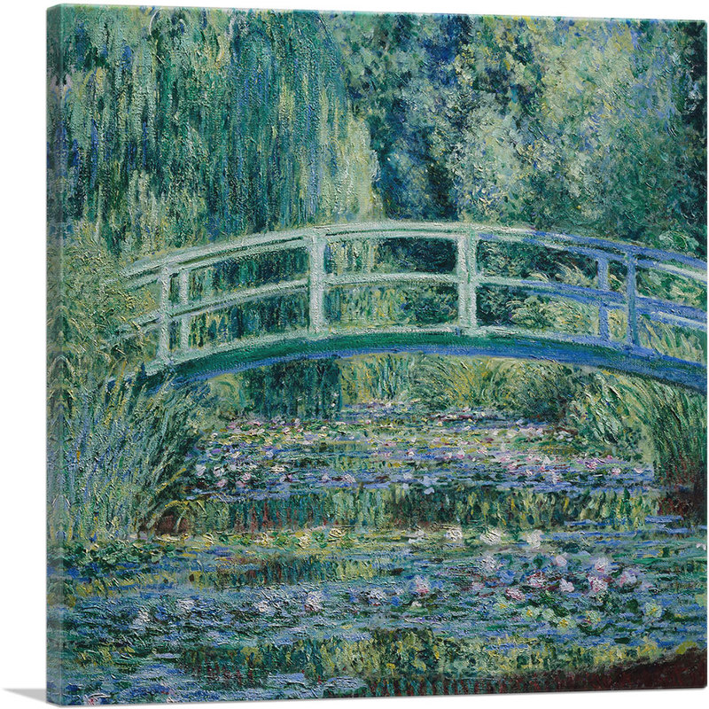 "Nymphéas et pont japonais" par Claude Monet, reproduction d'art sur toile tendue, H 26 po x l 26 po x P 1,5 po