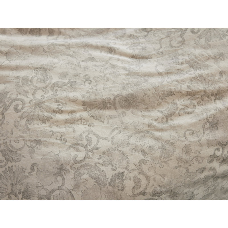 Solana Organic Print Duvet Cover with Botanical, King/Cal King Duvet Cover, Undyed w/Grays Botanical