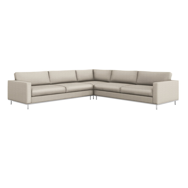 Canapé modulaire de coin symétrique de 124,5 po Valencia, 100 % polyester Fresco, Nickel poli