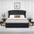 Button Tufted Wingback Velvet Upholstered Platform Bed with Storage Drawers Full, Cream Velvet-11630334-11630333