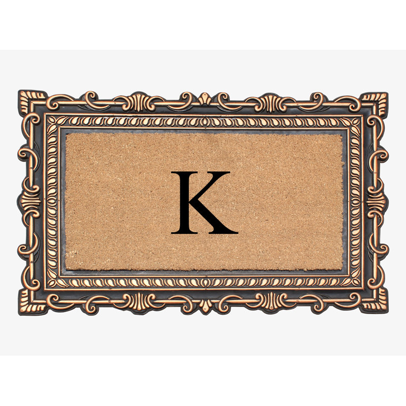 Paillasson à motif de monogramme de 24 po x 36 po Carson, Bronze, K