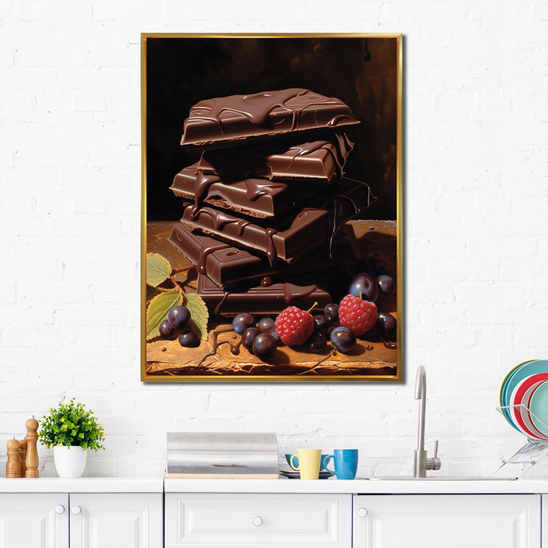 Koura Food Chocolate Dreams II, H 20 po x l 12 po x P 1 po, Cadre flottant doré