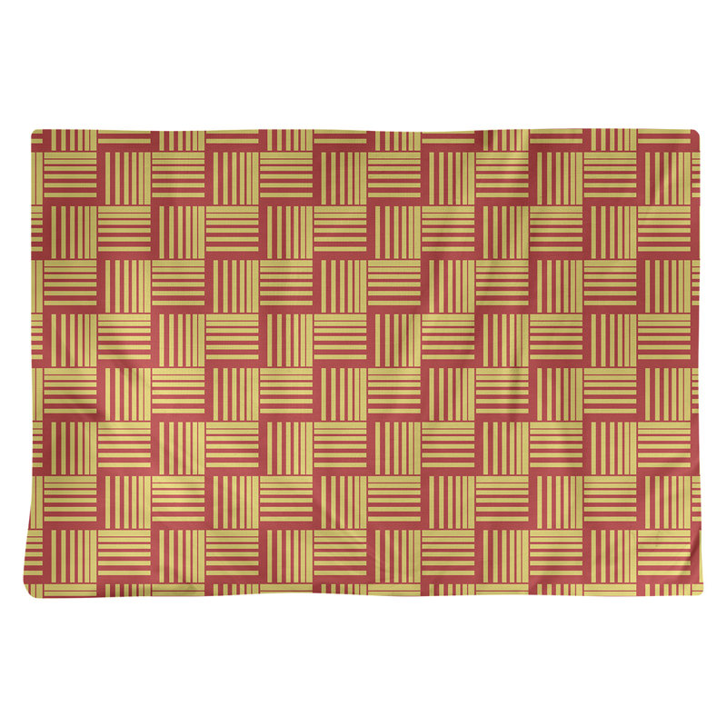 Napperon en coton à rayures de 18 po classique Baskettressées, Rouge/jaune, polyester